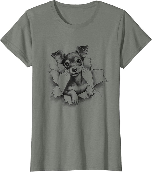 Cute Miniature Pinscher Dog Min Pin Peeking Design