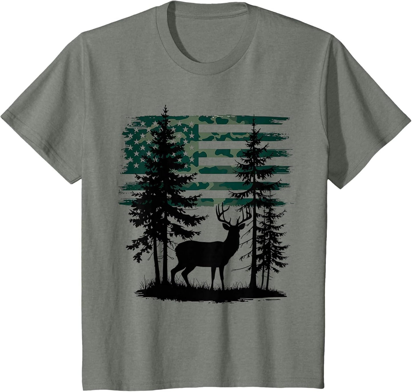Men Kids Boys Hunting Shirt Deer Hunters Toddler Camo Flag