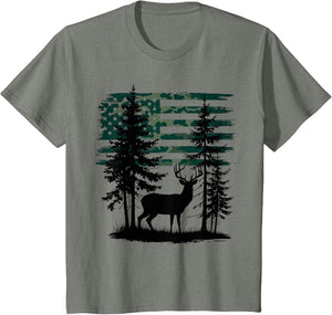 Men Kids Boys Hunting Shirt Deer Hunters Toddler Camo Flag