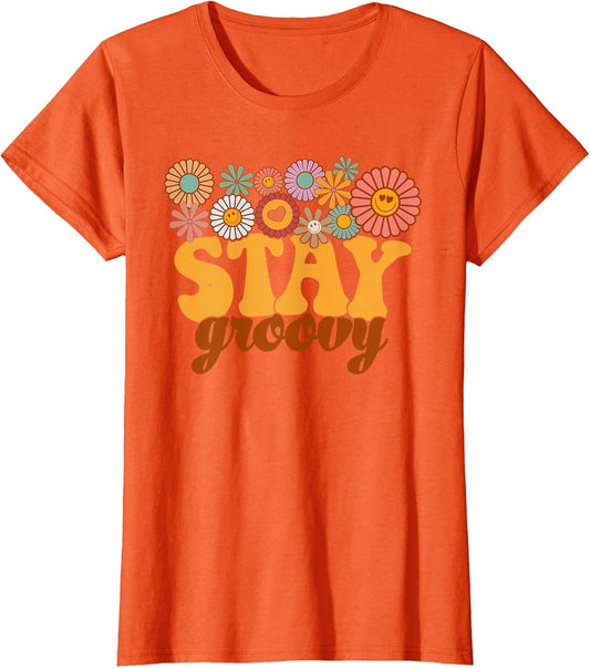 Retro Stay Groovy Sunflower Hippie Positive Mind