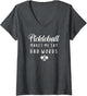 Women's Funny Pickleball Makes Me Say Bad Words Pickleball Players V-Neck