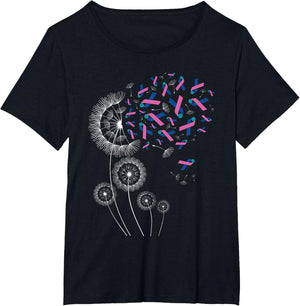 Teal Pink Blue Ribbon & Dandelion Thyroid Cancer Awareness