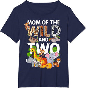 Mom of The Wild Two Zoo 2nd Birthday Safari Jungle Animal
