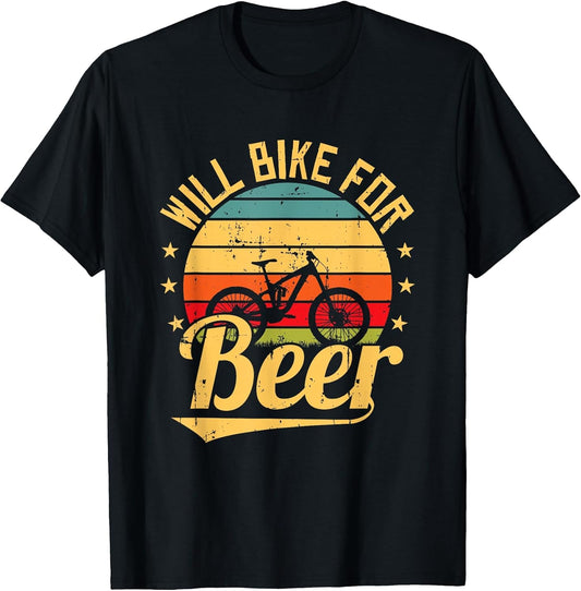 Will Bike for Beer Funny Bike Lovers Biking Vintage
