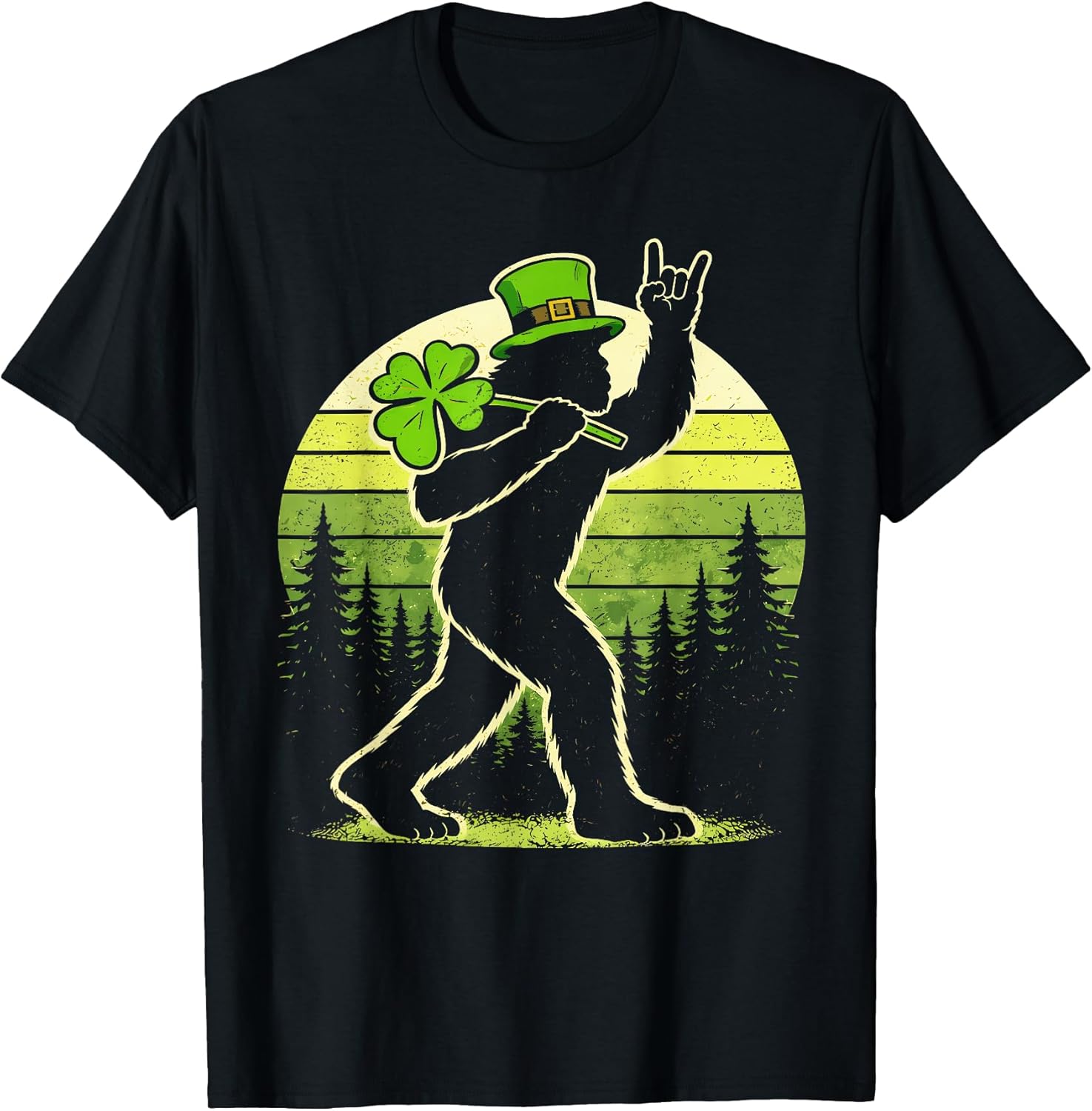 Funny Men St Patricks Day Sasquatch Shamrock Men Women