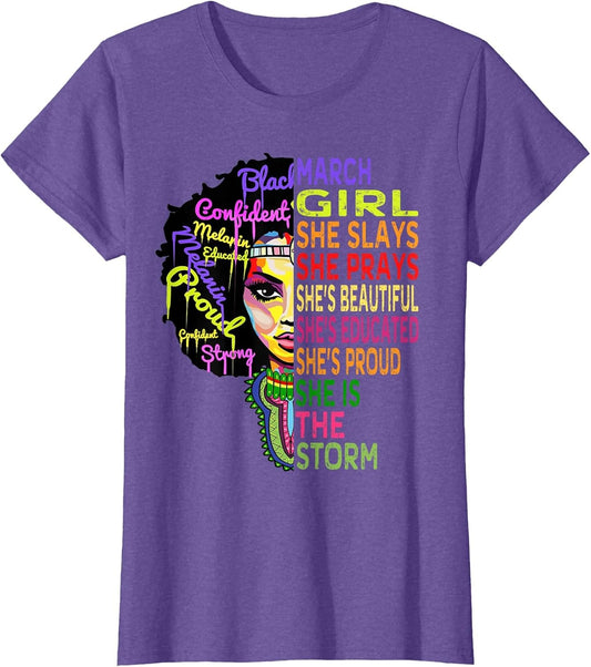 March Birthday Girl Queens are Born in March Shirt