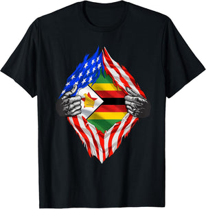 Super Zimbabwean Heritage Proud Zimbabwe Roots USA Flag