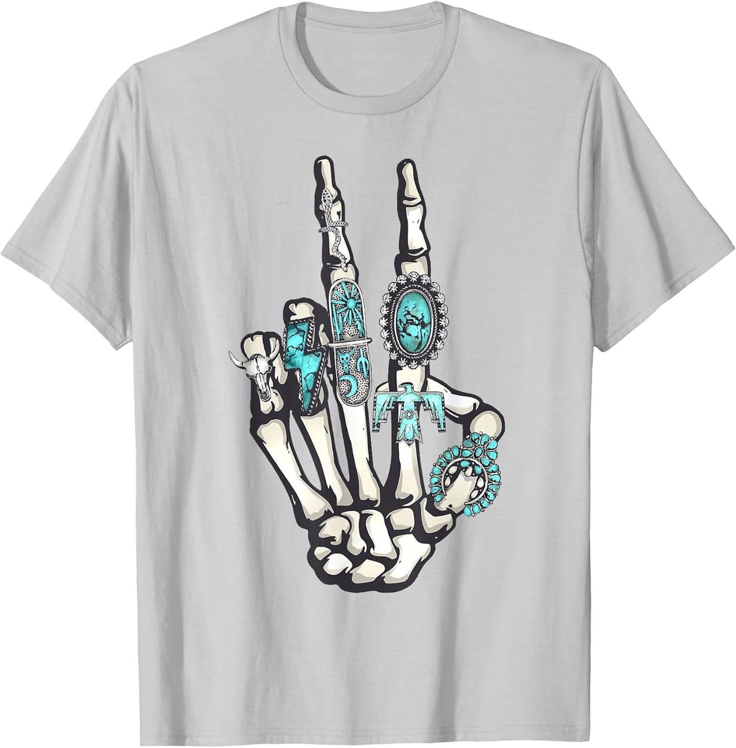 Western Turquoise Rings Skeleton Hands Cowgirl