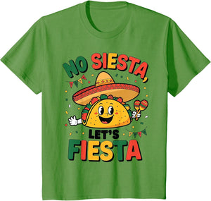 Funny No Siesta Let's Fiesta Cinco Mayo Taco Men Boy Toddler
