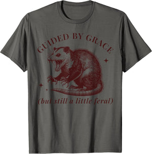 Guided by Grace Funny Possum Christian Feral Bible Saying