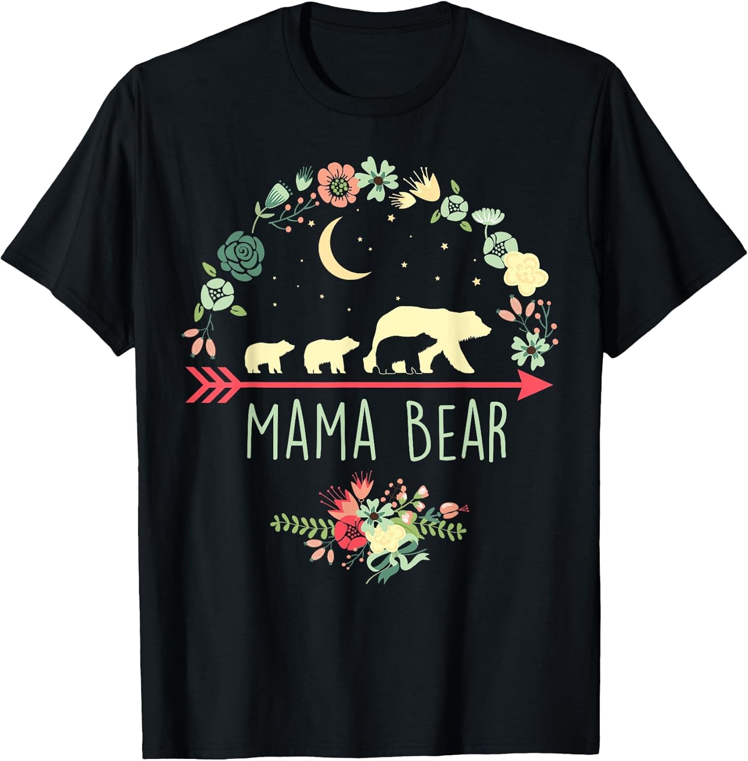 Mama Bear with 3 Cubs Shirt Floral Mother's Day