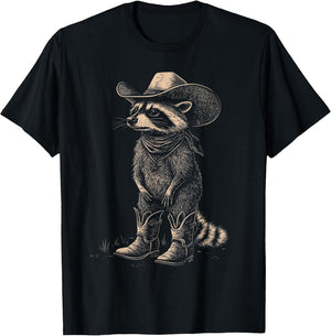 Raccoon Wearing Cowboy Hat Funny Western Raccoon Lover