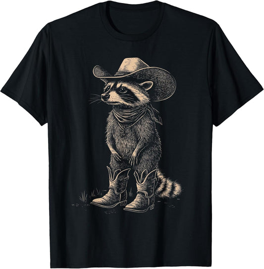 Raccoon Wearing Cowboy Hat Funny Western Raccoon Lover