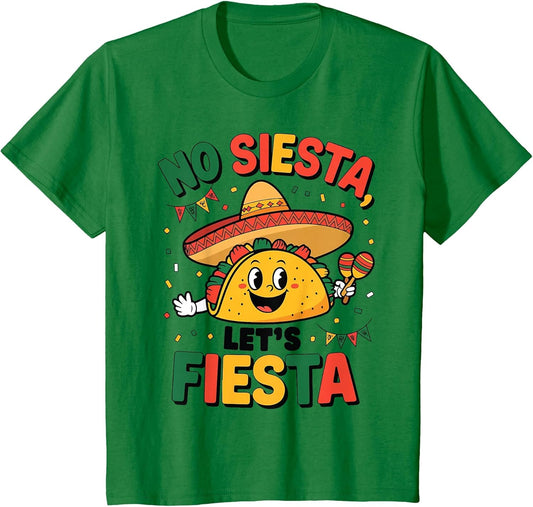 Funny No Siesta Let's Fiesta Cinco Mayo Taco Men Boy Toddler