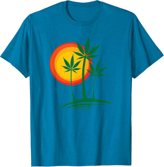 Beautiful Marijuana Weed Palm Tree Tropical Paradise
