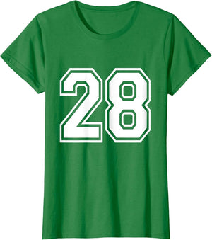 Number 28 Varsity Sports Team Jersey 28th Birthday 28 Years