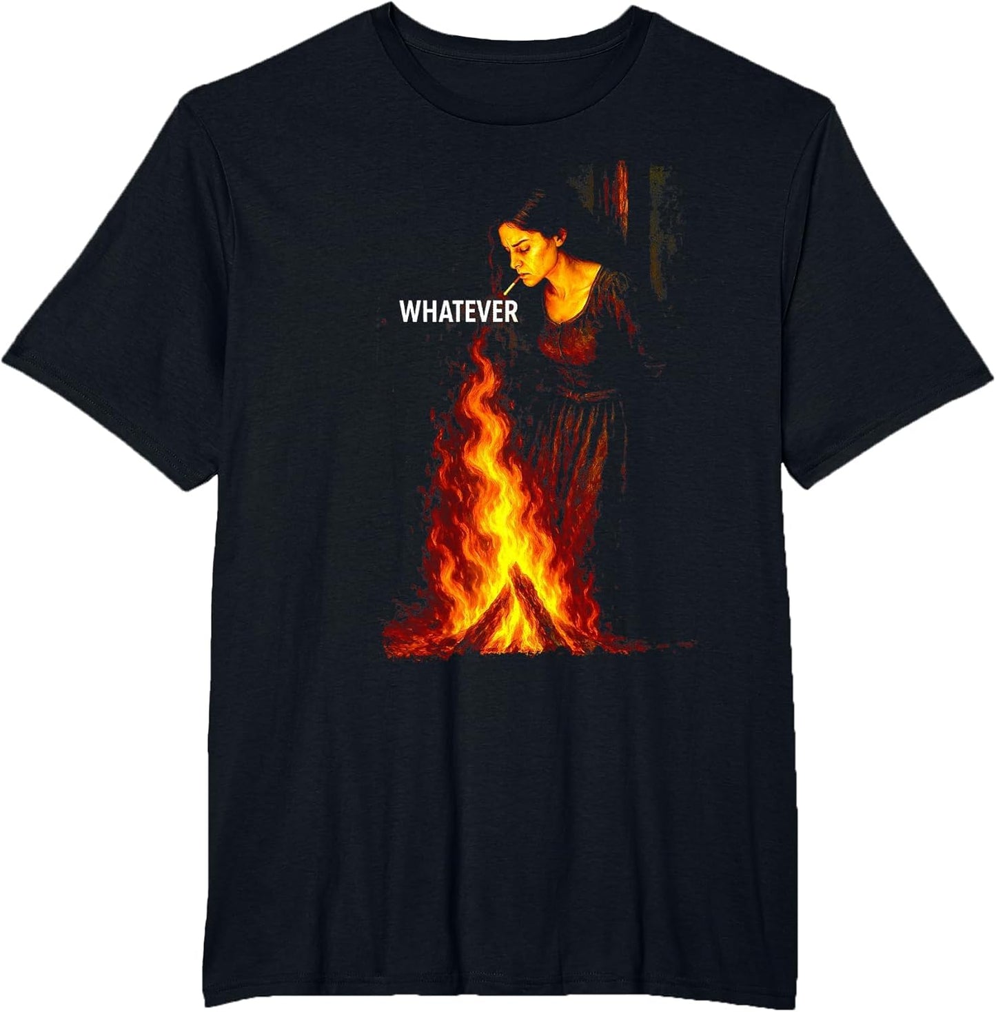 Burning Smoking Witch Pyre, Halloween Dark Humor Gothic