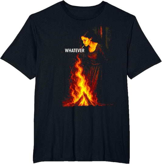 Burning Smoking Witch Pyre, Halloween Dark Humor Gothic