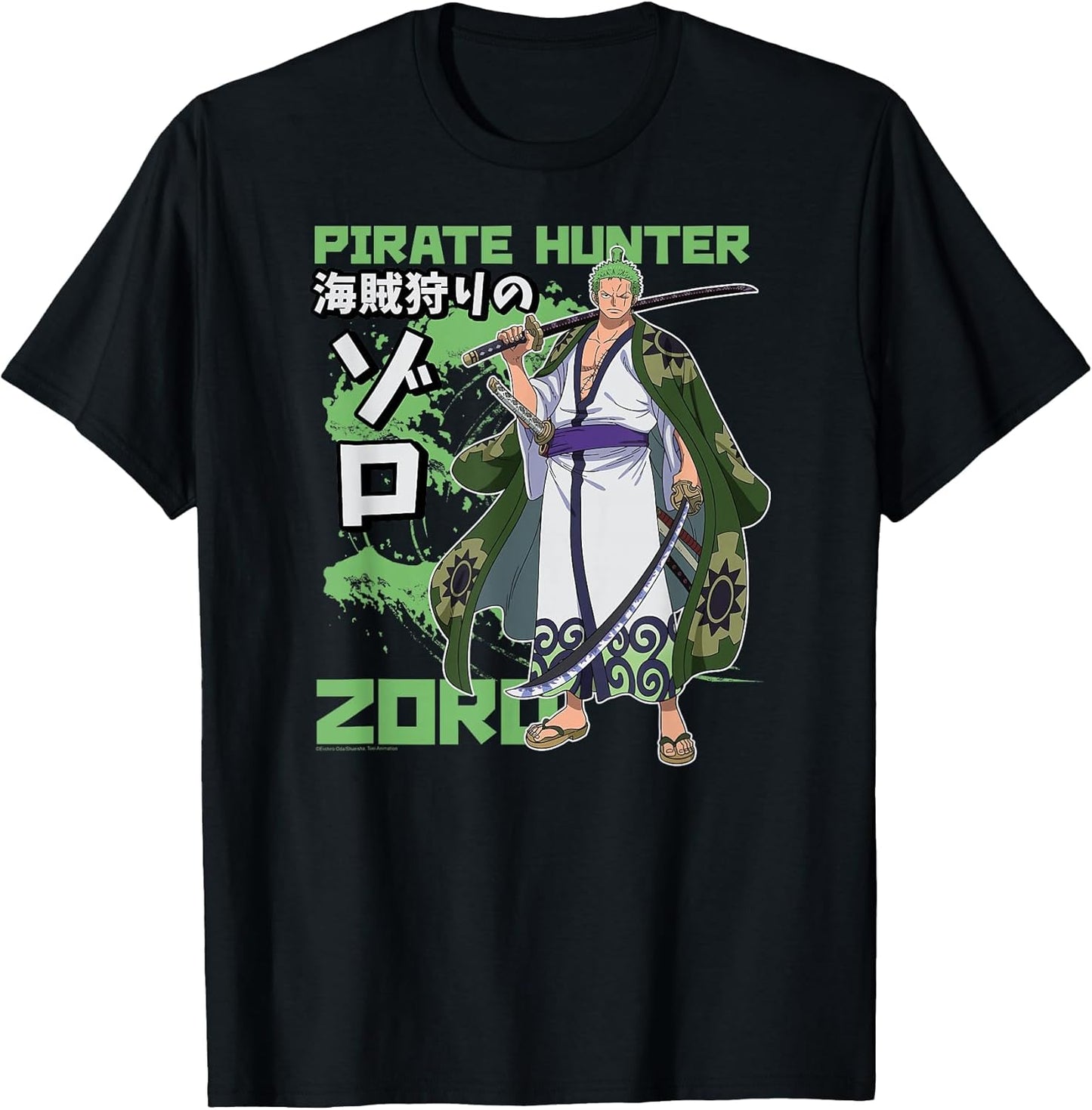 One Piece Anime Pirate Hunter Zoro Wano Costume Kanji
