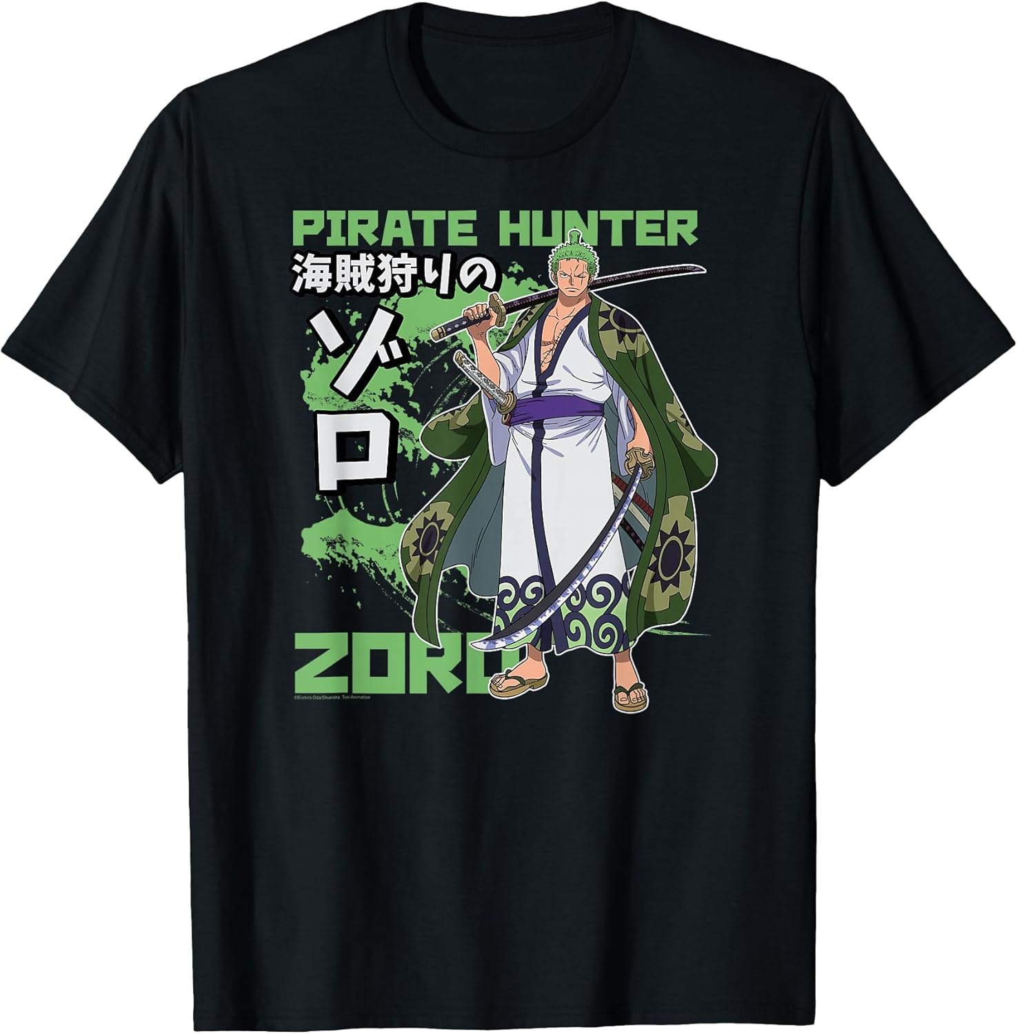 One Piece Anime Pirate Hunter Zoro Wano Costume Kanji