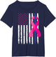 Breast Cancer Awareness Thin Blue Line Vintage Police Flag