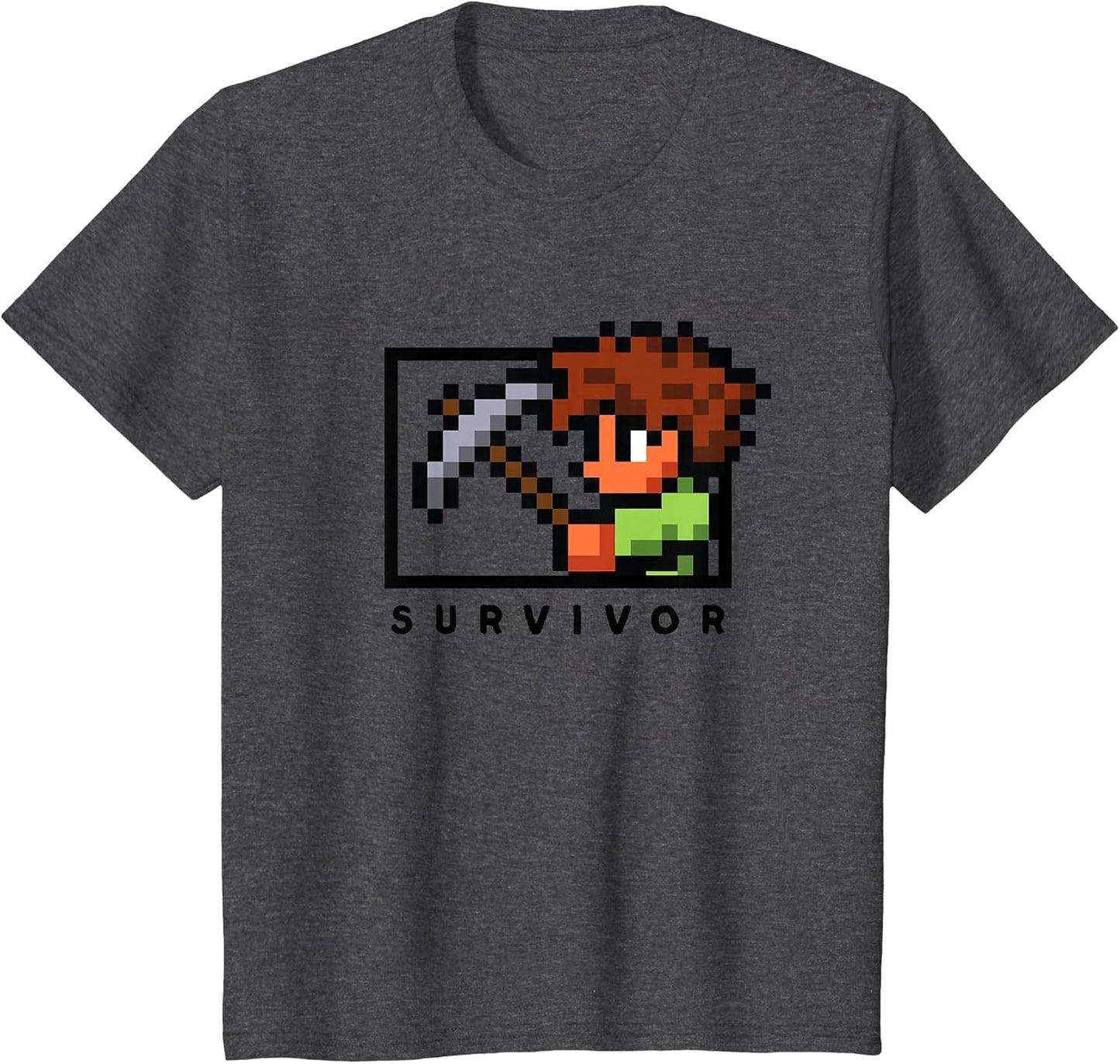 Terraria 8-Bit Pixel Survivor Miner Gamer Pickaxe Graphic