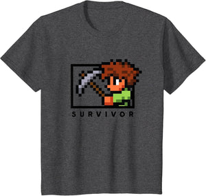 Terraria 8-Bit Pixel Survivor Miner Gamer Pickaxe Graphic