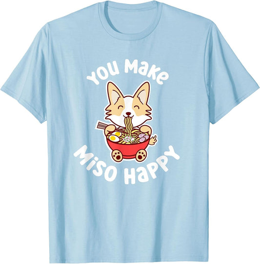 You Make Miso Happy Funny Corgi Dog Ramen Noodle Kawaii Pun