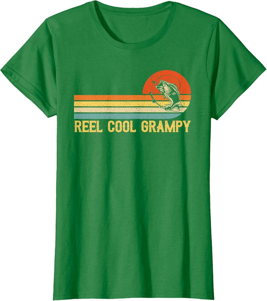 Reel Cool Grampy Fishing Shirt Funny Fish Vintage