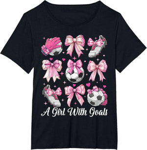 Soccer Player Soccer Girl Coquette Bow A Girl with Goals