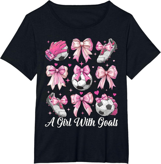 Soccer Player Soccer Girl Coquette Bow A Girl with Goals