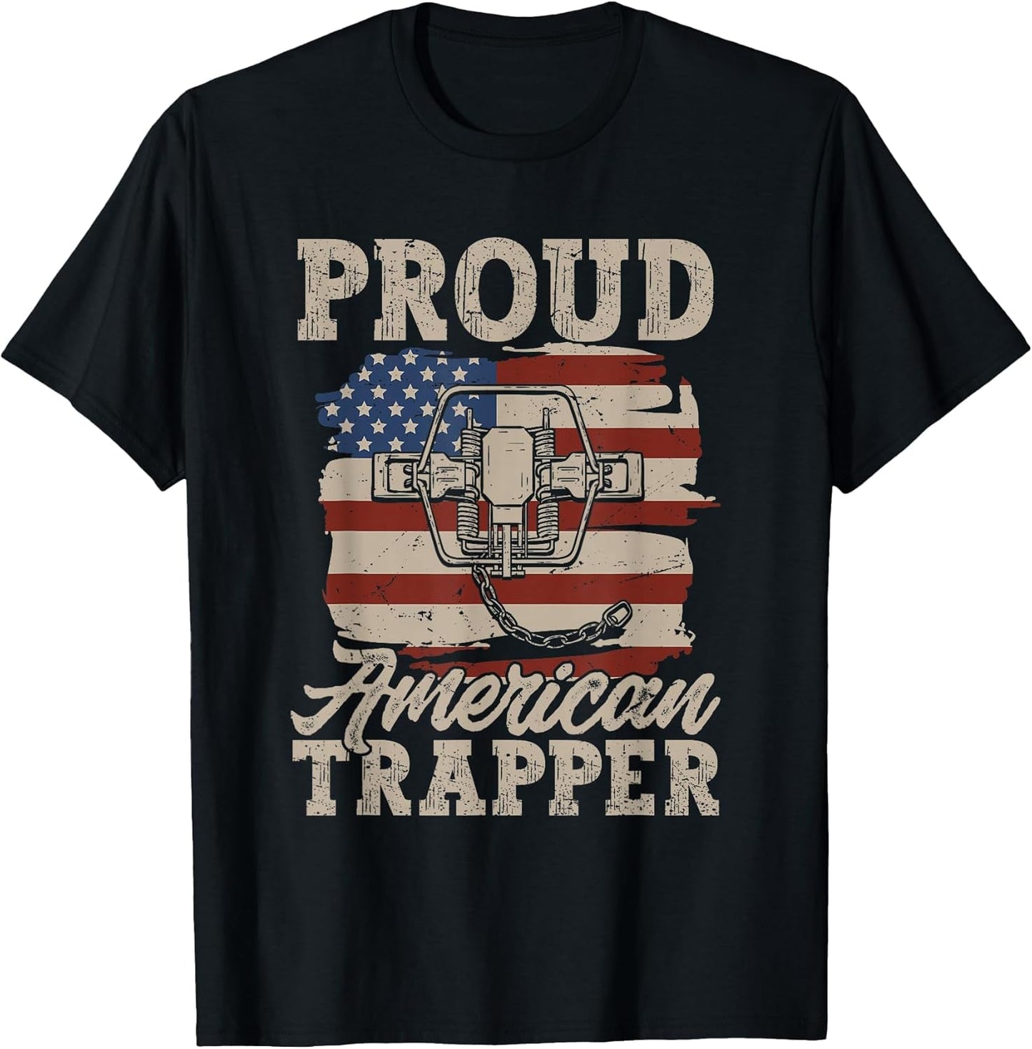 Trapping Trap Hunting American Flag Proud American Trapper