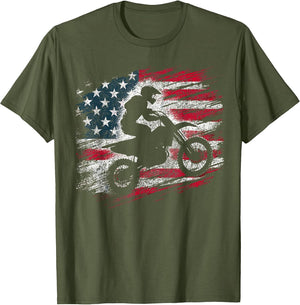 Motocross USA Dirt Bike American Flag