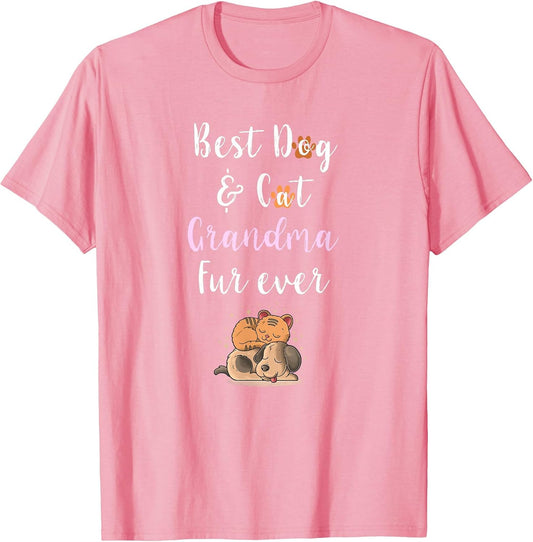 Best Dog & Cat Grandma Fur Ever Funny Fur Kid Granny Saying