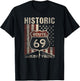 Historic Route 69 Americana USA Flag Funny Graphic