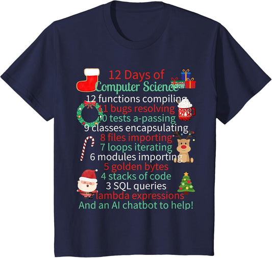 12 Days of Computer Science Christmas Themed Winter Holidays