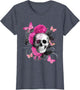 Floral Skull and Butterflies Magenta Flowers Butterfly