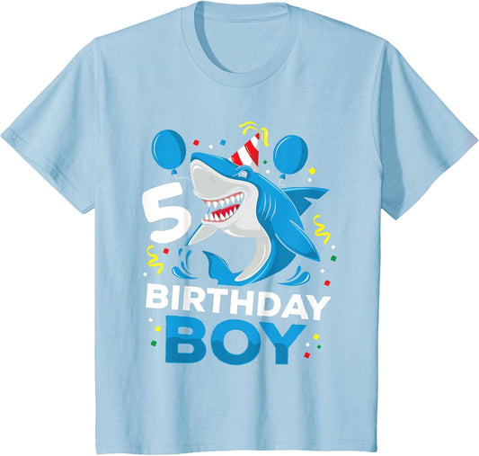 Kids 5th Birthday Boy Shark Ocean Theme Party 5 Years Old for Boy