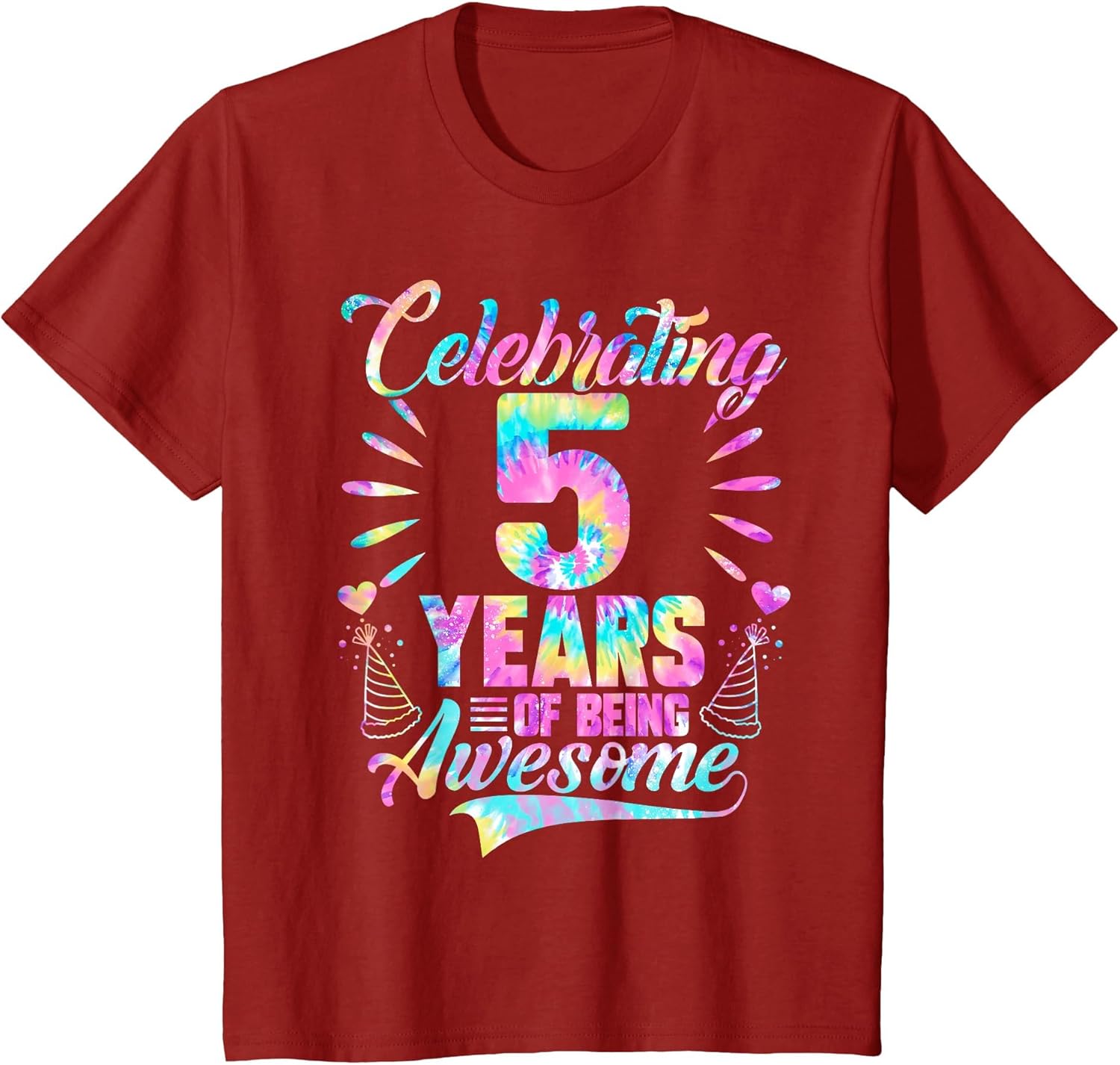 Celebrating 5 Year of Being Awesome with Tie-dye Graphic