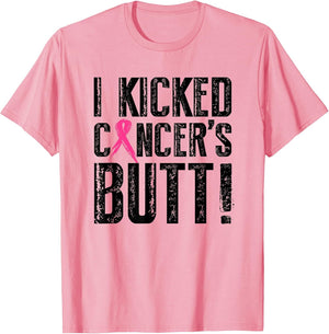 I Kicked Breast Cancers Butt Pink Ribbon Survivor Women