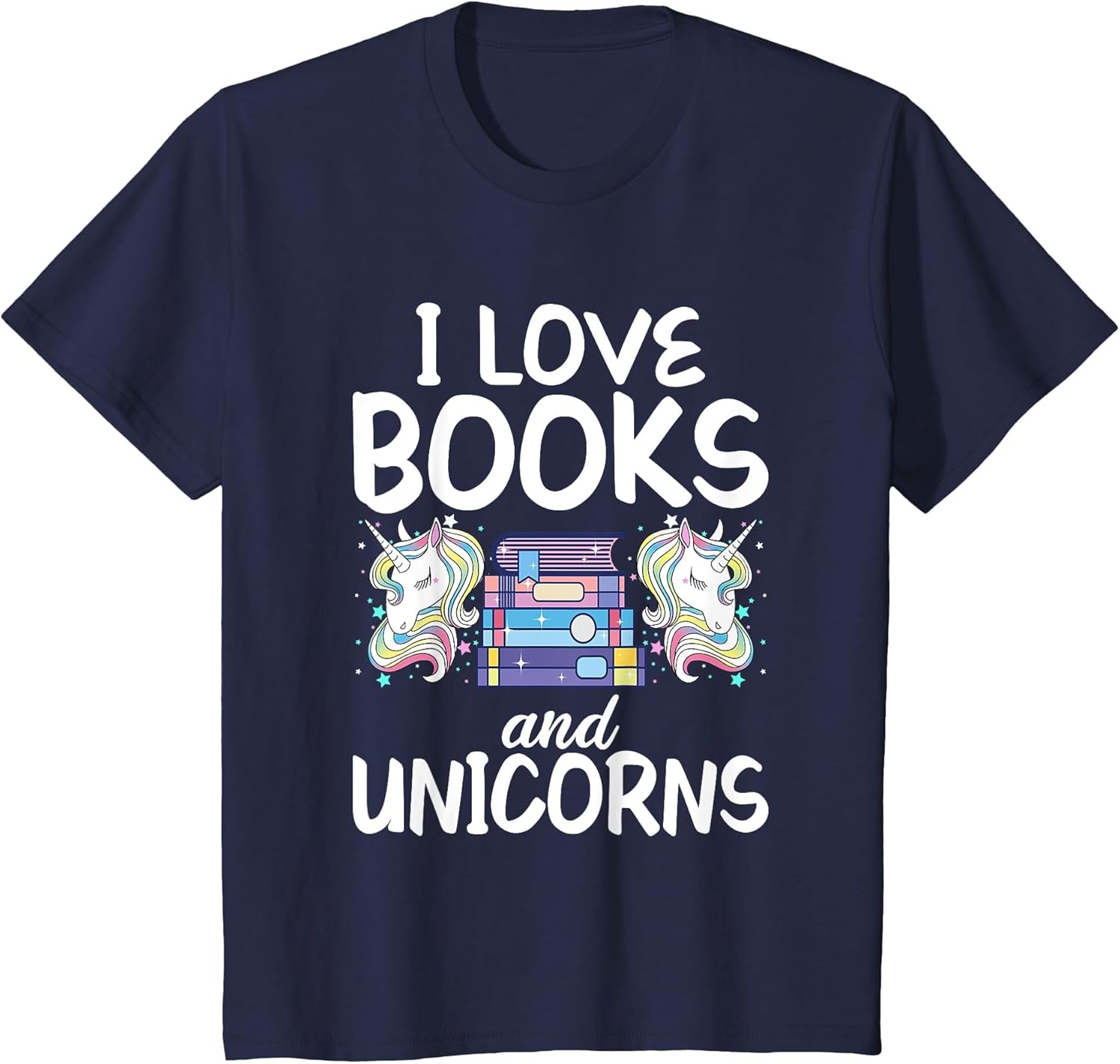 I Like Books and Unicorns Reading Girl