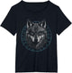 Wolf with Blue Eyes Viking Runes Animal Graphic