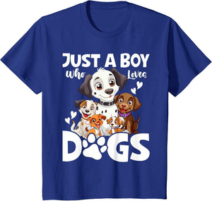 Just A Boy Who Loves Dogs Boys Toddler Puppy Dog Lover