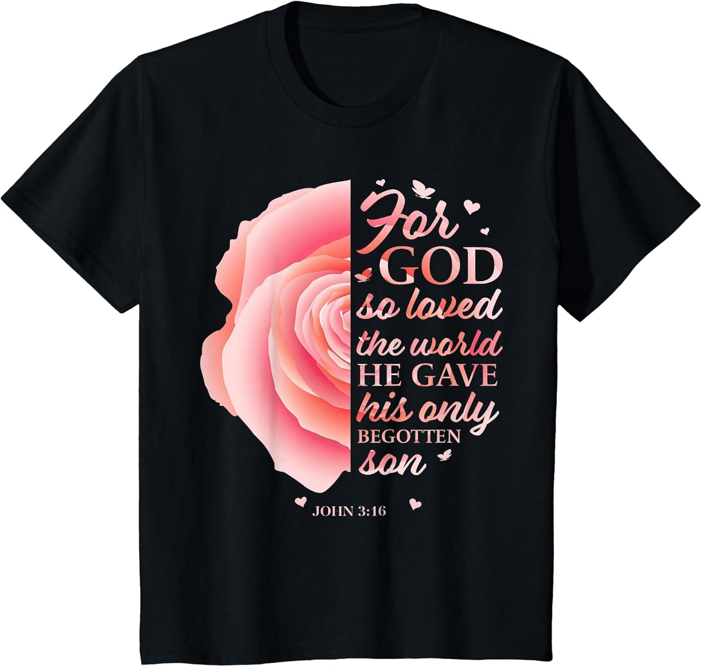 John 3:16 Pink Flower Christian Sayings Women Gifts Mom Her