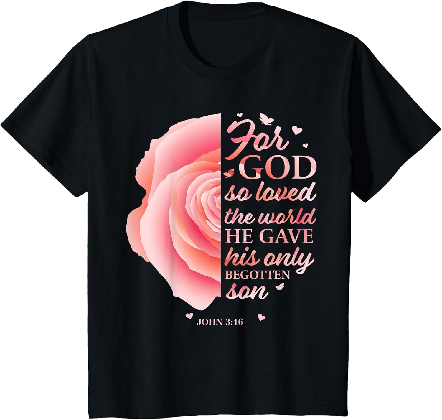 John 3:16 Pink Flower Christian Sayings Women Gifts Mom Her