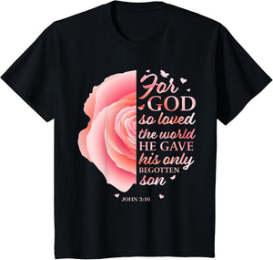 John 3:16 Pink Flower Christian Sayings Women Gifts Mom Her