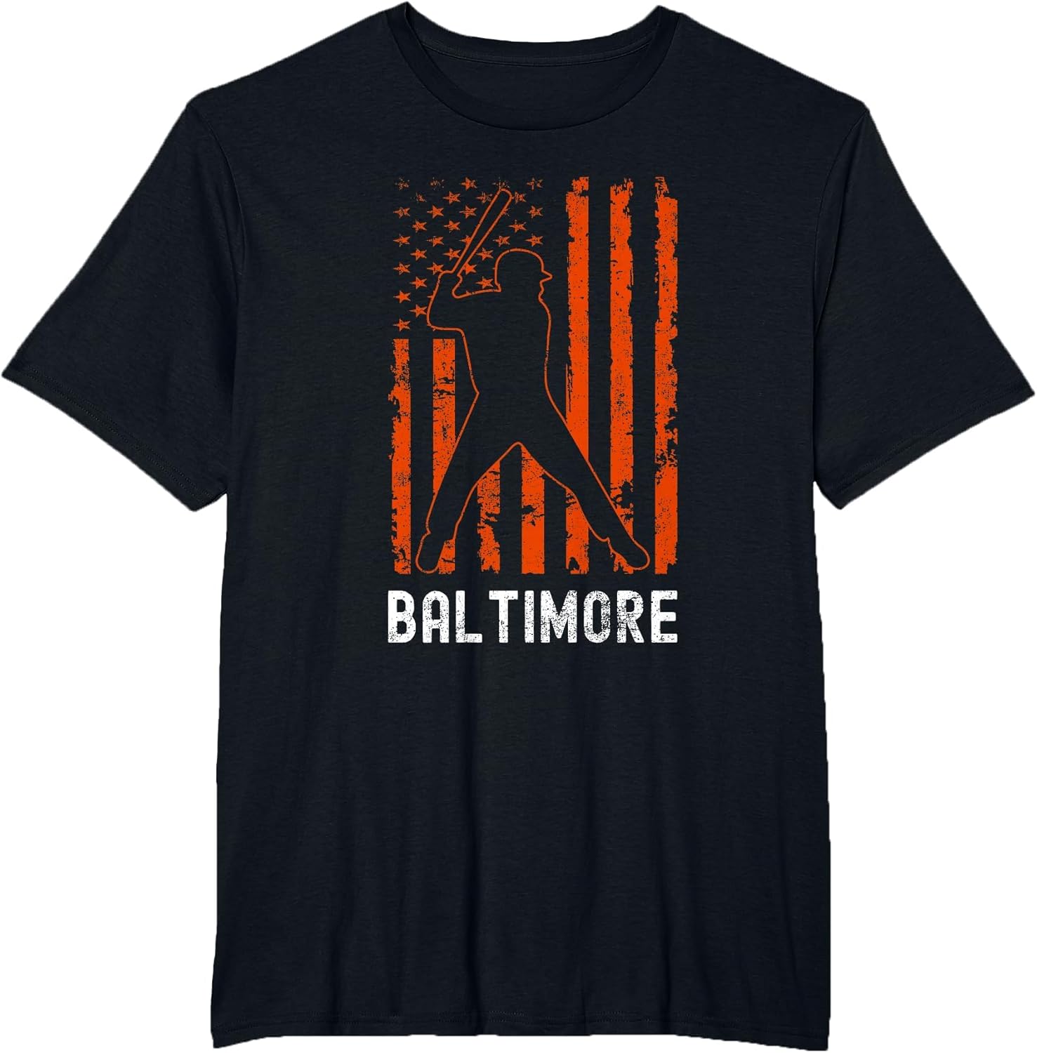 Baltimore Maryland American Flag Baseball Weathered