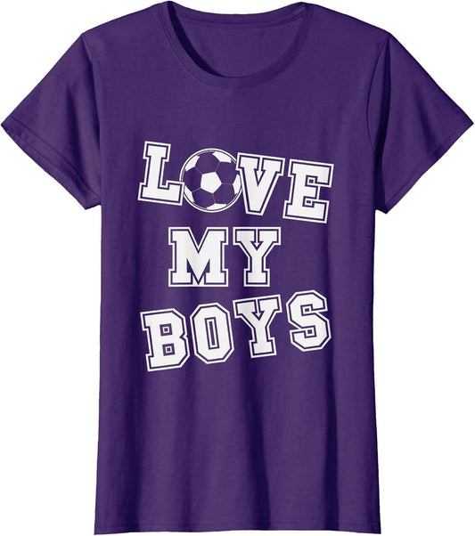 Retro Love My Boys Soccer dad and Soccer mom