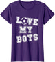 Retro Love My Boys Soccer dad and Soccer mom