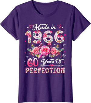 60 Year Old Made in 1966 Floral 60th Birthday Women
